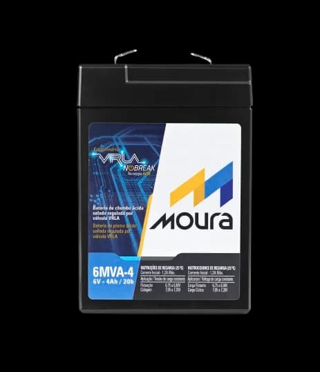 Bateria Moura VRLA 6MVA-4 6V 4Ah AGM Estacionaria